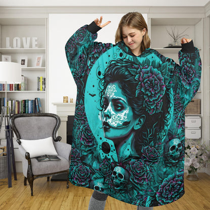 Día de Los Muertos Blanket Hoodie Chicano Art Personalized Blanket