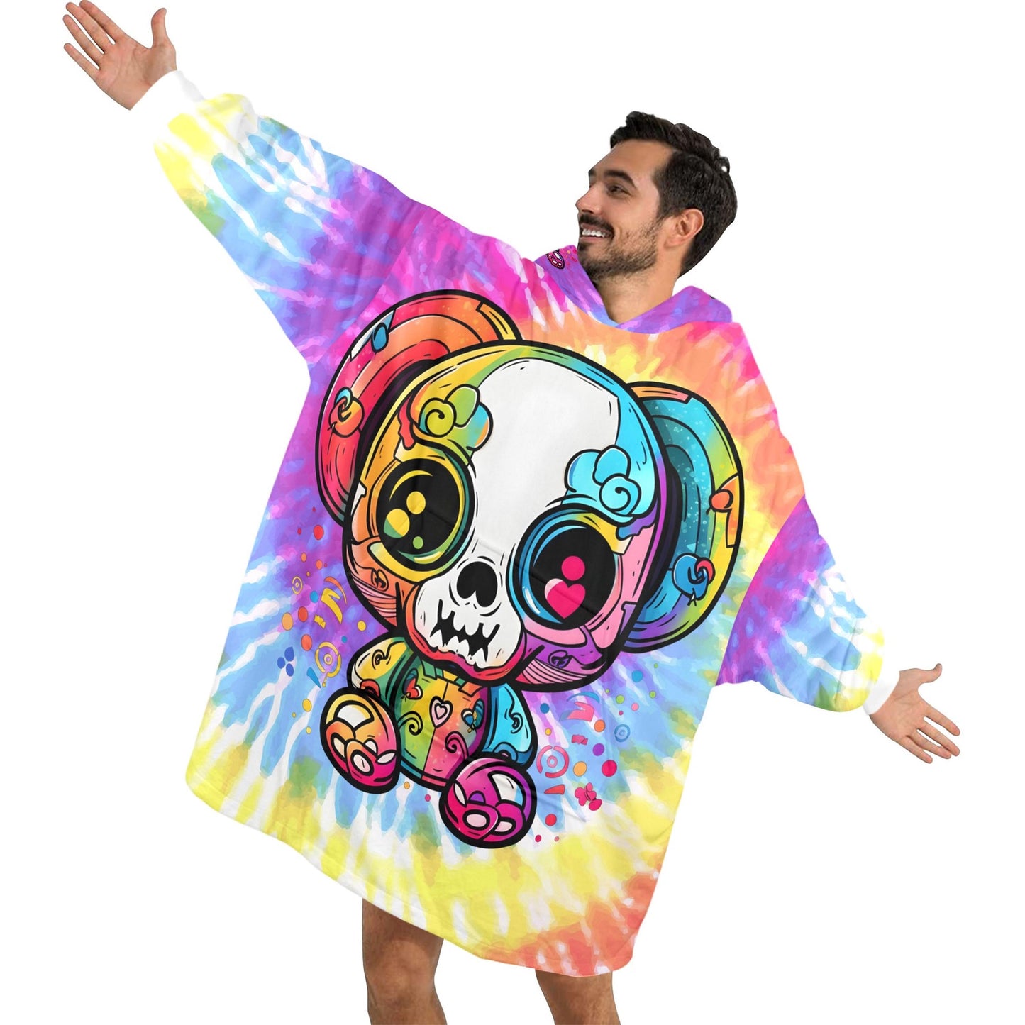 Personalized Blanket Hoodie Teddy Bear Fleece Loungewear