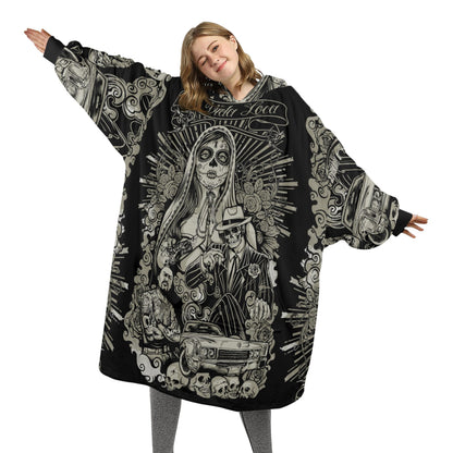 Mi Vida Loca Blanket Hoodie Día De Los Muertos Day of the Dead