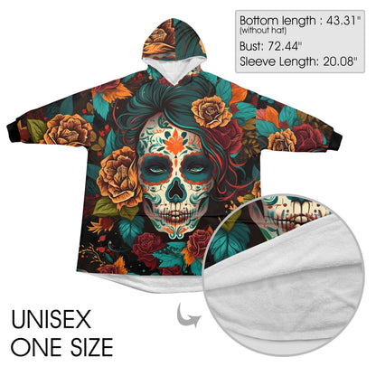 Blanket Hoodie personalized blankets hoodie that is a blanket Comics La Catrina Día De Los Muertos Art