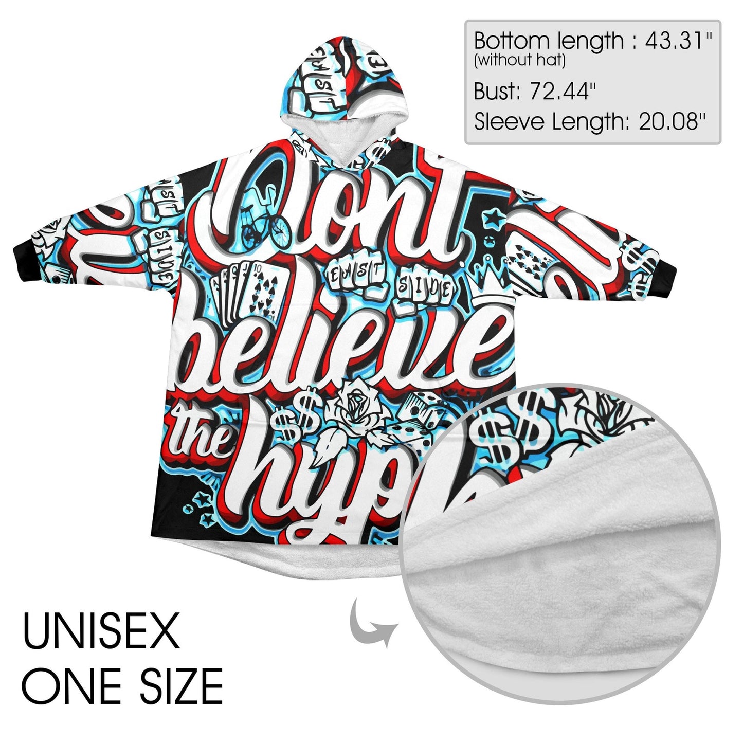 Graffiti Blanket Hoodie Personalized Unisex Loungewear