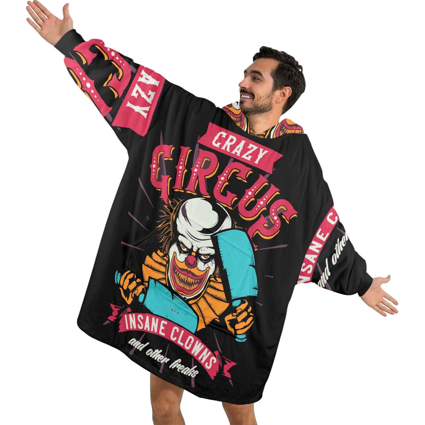 Horror Clown Blanket Hoodie Personalized Halloween Blanket