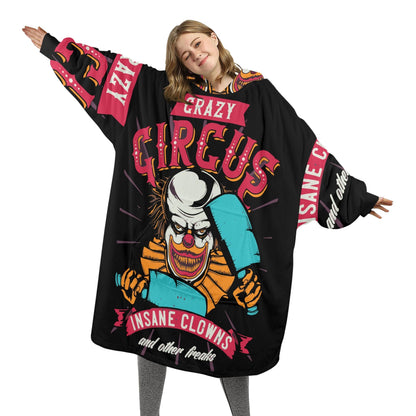 Horror Clown Blanket Hoodie Personalized Halloween Blanket