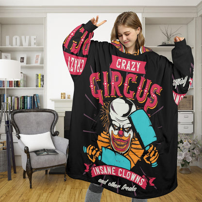 Horror Clown Blanket Hoodie Personalized Halloween Blanket