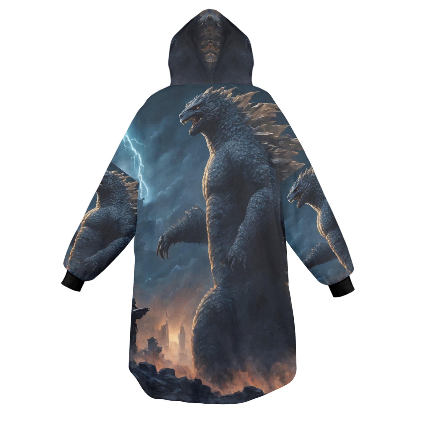 Godzilla Blanket Hoodie Personalized Kaiju Art Fleece Blanket
