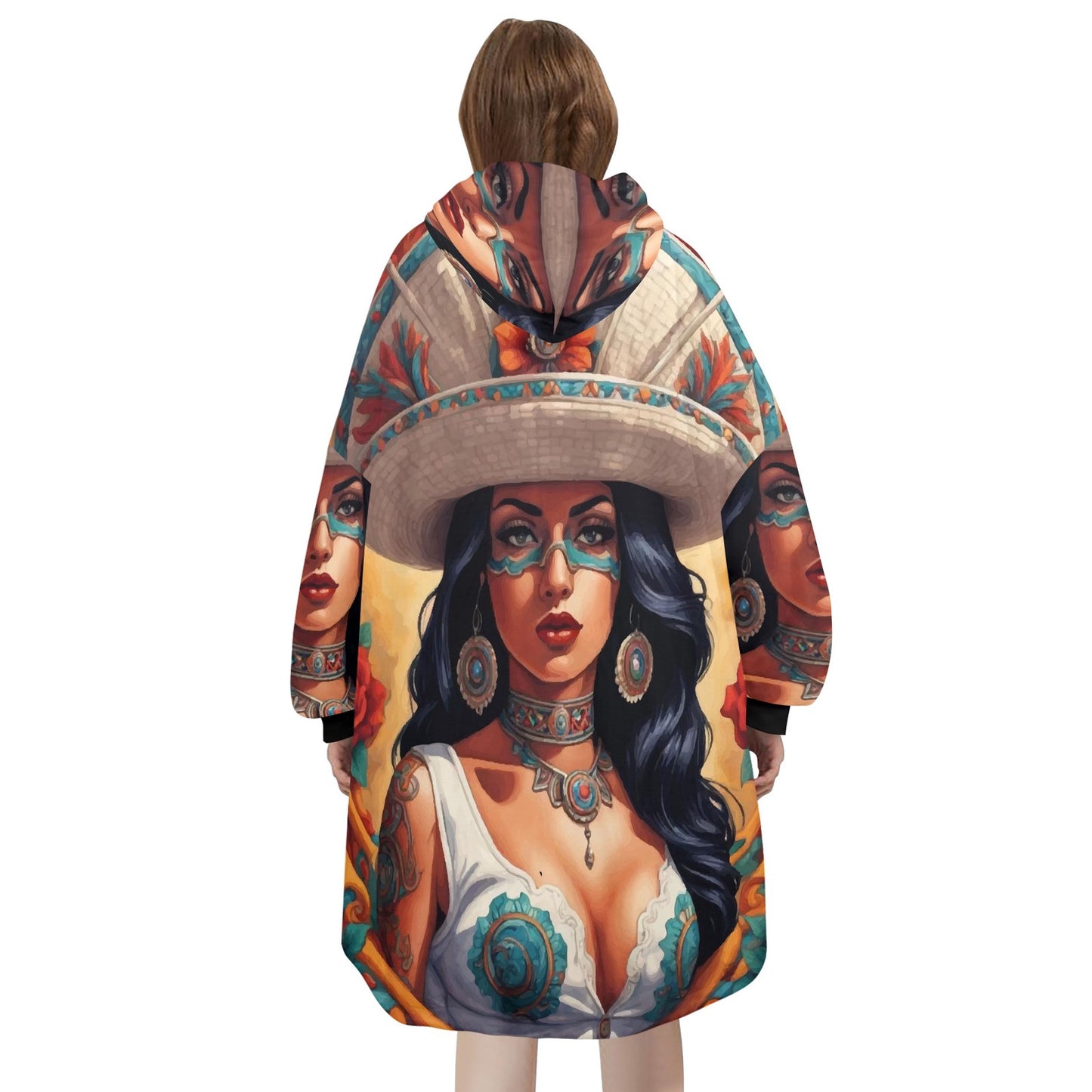 Chingona Blanket Hoodie Personalized Mexican Blanket