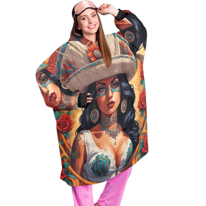 Chingona Blanket Hoodie Personalized Mexican Blanket