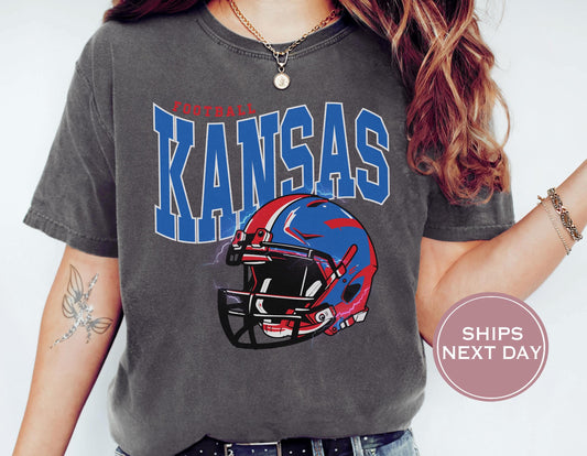 Retro Kansas Football Shirt, Vintage Kansas Football Shirt, Lawrence Kansas Shirt, College Football Shirt