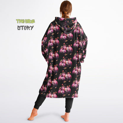 Unisex Halloween Pumpkins Print Snug Hoodie,Printed Hooded Blanket,Blanket Sleeves,Lounge Wear,Unique,Novelty Gifts, birthday Christmas Gift