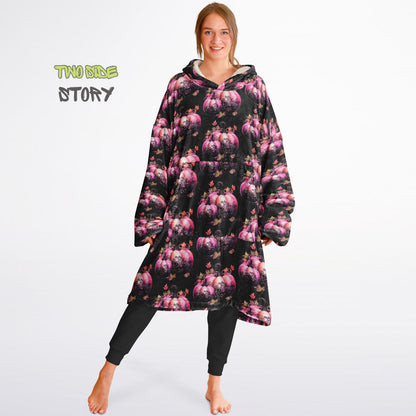 Unisex Halloween Pumpkins Print Snug Hoodie,Printed Hooded Blanket,Blanket Sleeves,Lounge Wear,Unique,Novelty Gifts, birthday Christmas Gift