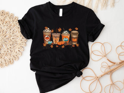 Fall Coffee Shirt, Halloween Pumpkin Latte Drink Cup, Cute Fall Sweatshirt, Coffee Lover Shirt, Pumpkin Spice Shirt, Thanksgiving Shirt