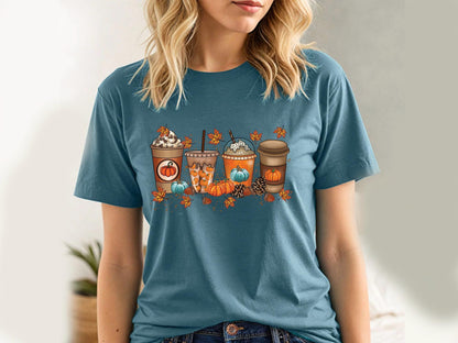 Fall Coffee Shirt, Halloween Pumpkin Latte Drink Cup, Cute Fall Sweatshirt, Coffee Lover Shirt, Pumpkin Spice Shirt, Thanksgiving Shirt
