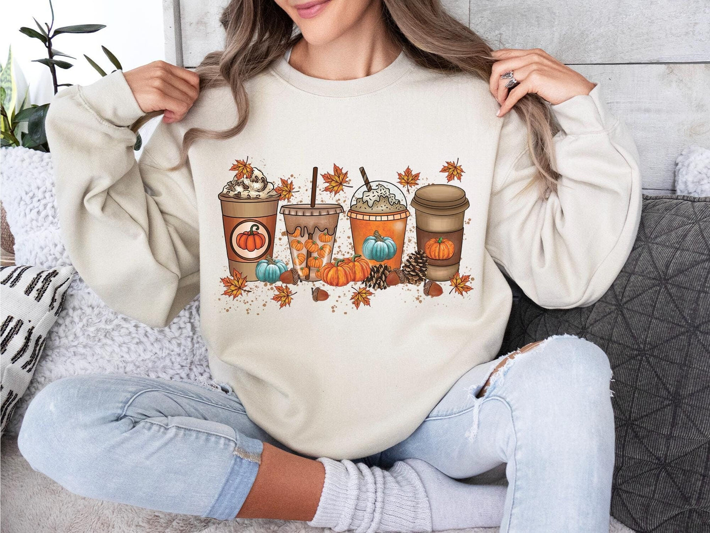 Fall Coffee Sweatshirt for Women, Thanksgiving Sweater, Fall Crewneck Pumpkin Spice Sweatshirt, Pumpkin spice Shirt, Halloween, Fall