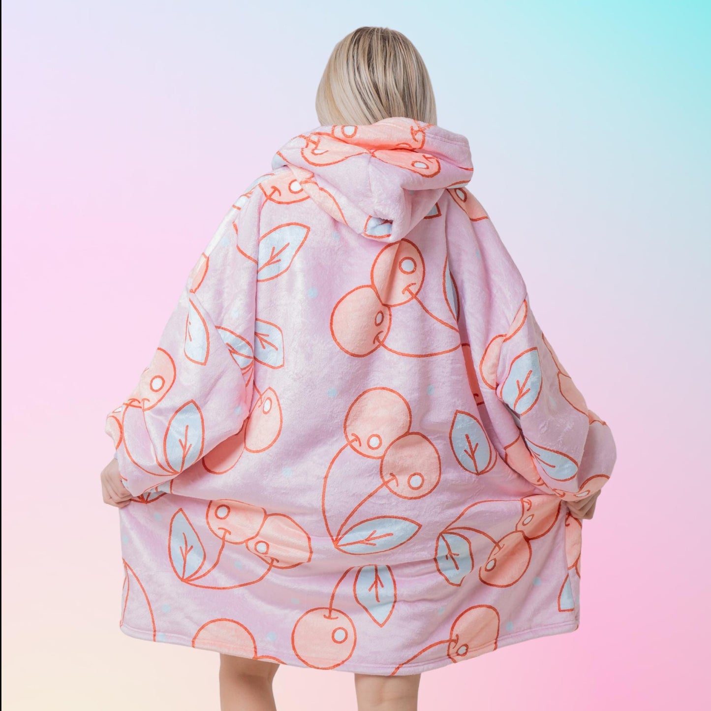 Cherry Hoodie Blanket Oversized Thick Sherpa Hoodie Snugclub One Size