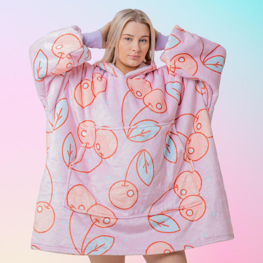 Cherry Hoodie Blanket Oversized Thick Sherpa Hoodie Snugclub One Size