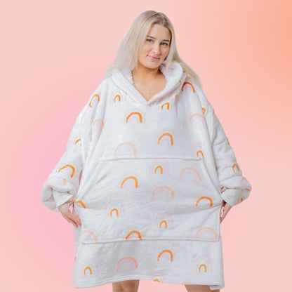 Rainbow Hoodie Blanket Oversized Thick Sherpa Hoodie Snugclub One Size