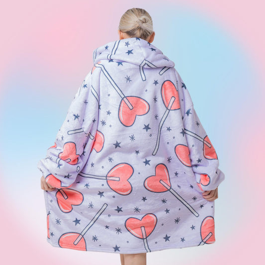 Lolly Love Hoodie Blanket Oversized Thick Sherpa Hoodie Snugclub One Size
