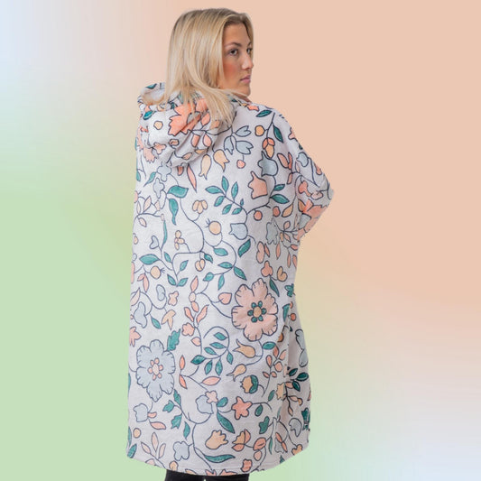 Flower Meadow Hoodie Blanket Oversized Thick Sherpa Hoodie Snugclub One Size