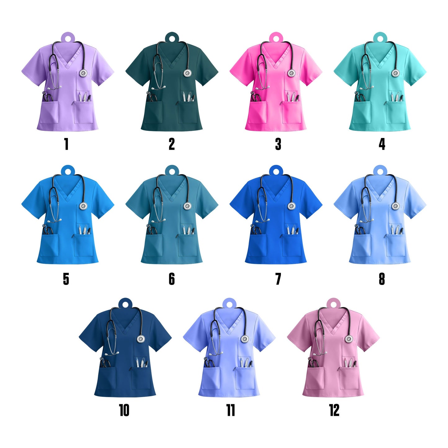 Personalized Nurse Scrubs 2D Flat Ornament, Custom Name Nurse Uniform Car Ornament, Nurse Gift For Nurse Flat Ornament, Stethoscope Nurse