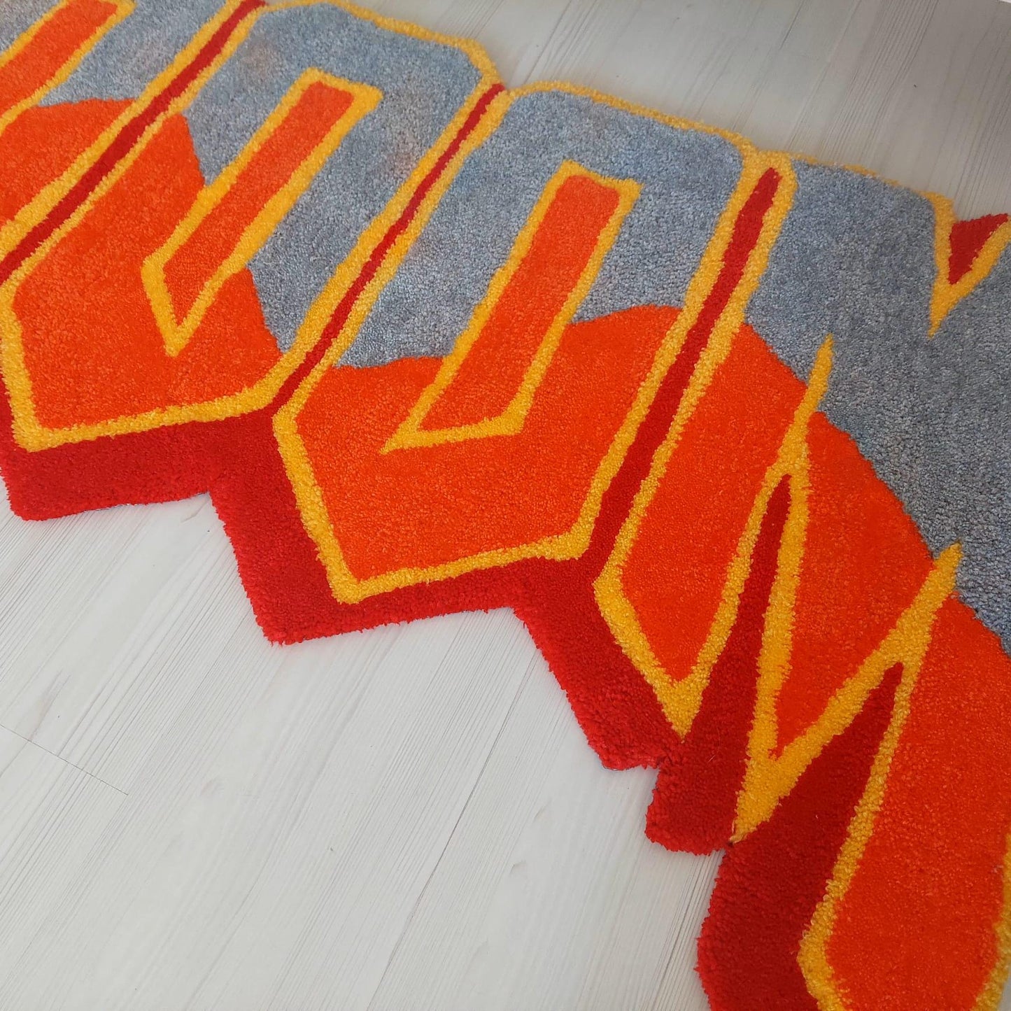 Doom Rug, Tufted Rug, Custom Rug, Living Room Rug, MFDoom Tufted Rug, Handmade Rug, Gift Rug, Area Rug, Bedroom Rug, Cool Rug, Your Name Rug