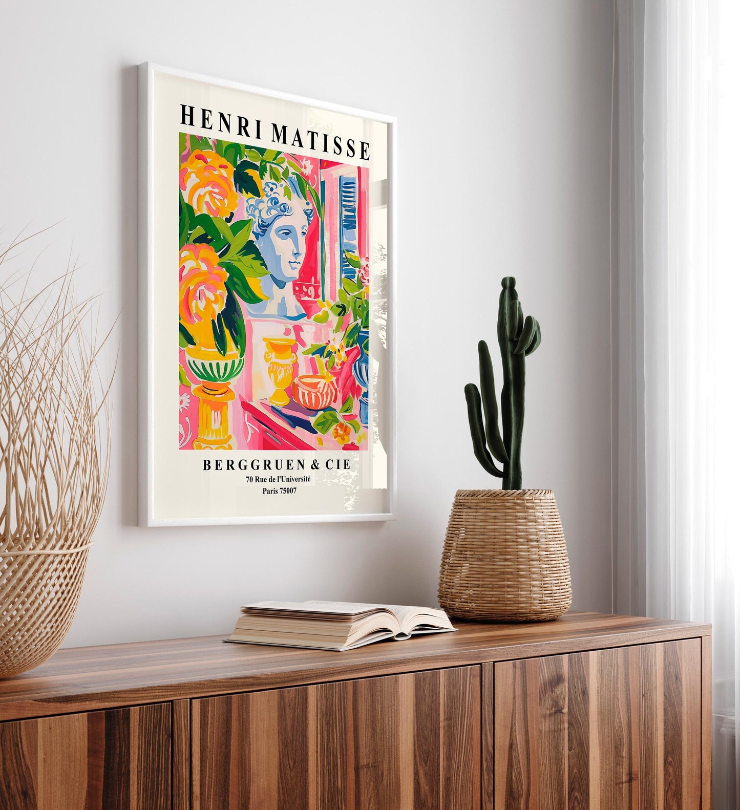 Greek mythology decor, Matisse wall art, Pink maximalist print, Mid century poster, Dopamine decor