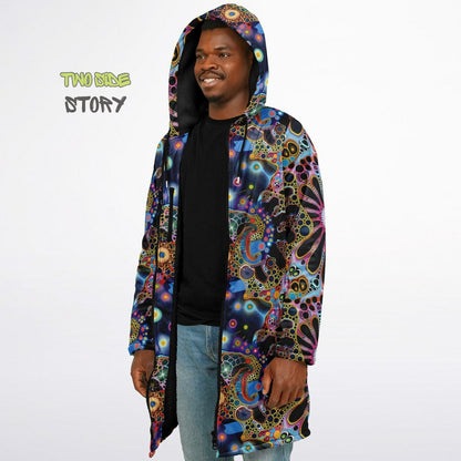 Trippy Psychedelic Printed Microfleece Zipper Jacket,Printed Hoodie,EDM Festival Trippy Cloak, Gift for Him, Unique Christmas Birthday Gifts