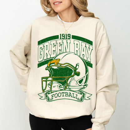 Vintage 90s Style Green Bay Football Sweatshirt, Game Day Shirt, Green Bay Team Football Shirt, Sunday Green Bay, Green Bay Football