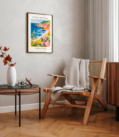 Henri Matisse Style Ocean Print: Beach House Wall Art