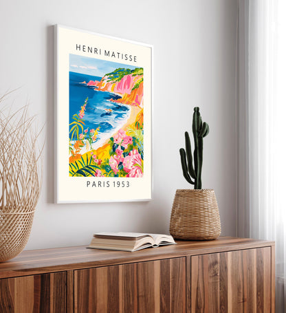 Henri Matisse Style Ocean Print: Beach House Wall Art