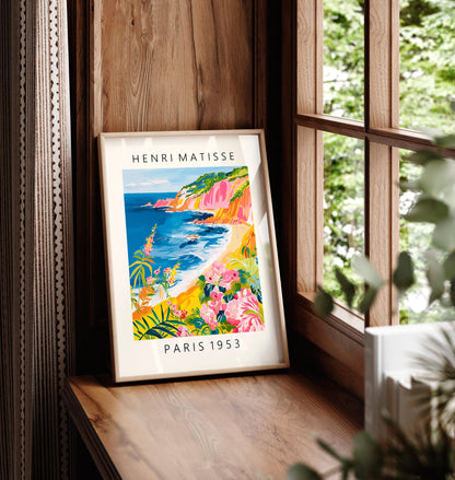 Henri Matisse Style Ocean Print: Beach House Wall Art