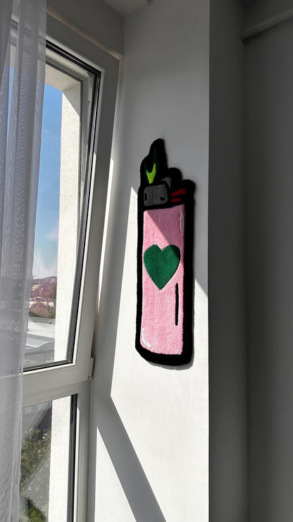 Tufted Lighter Rug / 3d custom rug / Funky Wall Decor , 100% Handmade rug