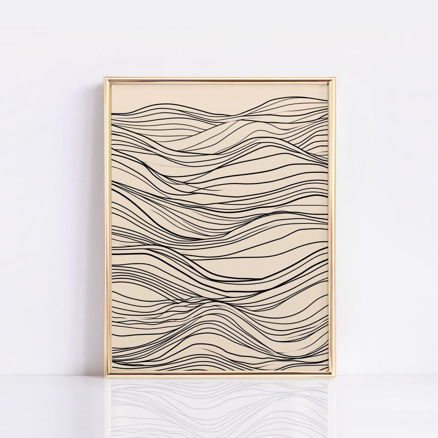 Minimalist Lines Art, Neutral Beige Print, Beige Wall Art Decor, Abstract Line Drawing Print, Minimal Art Poster, Modern Wall Decor