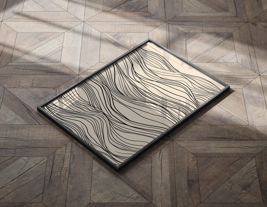 Minimalist Lines Art, Neutral Beige Print, Beige Wall Art Decor, Abstract Line Drawing Print, Minimal Art Poster, Modern Wall Decor