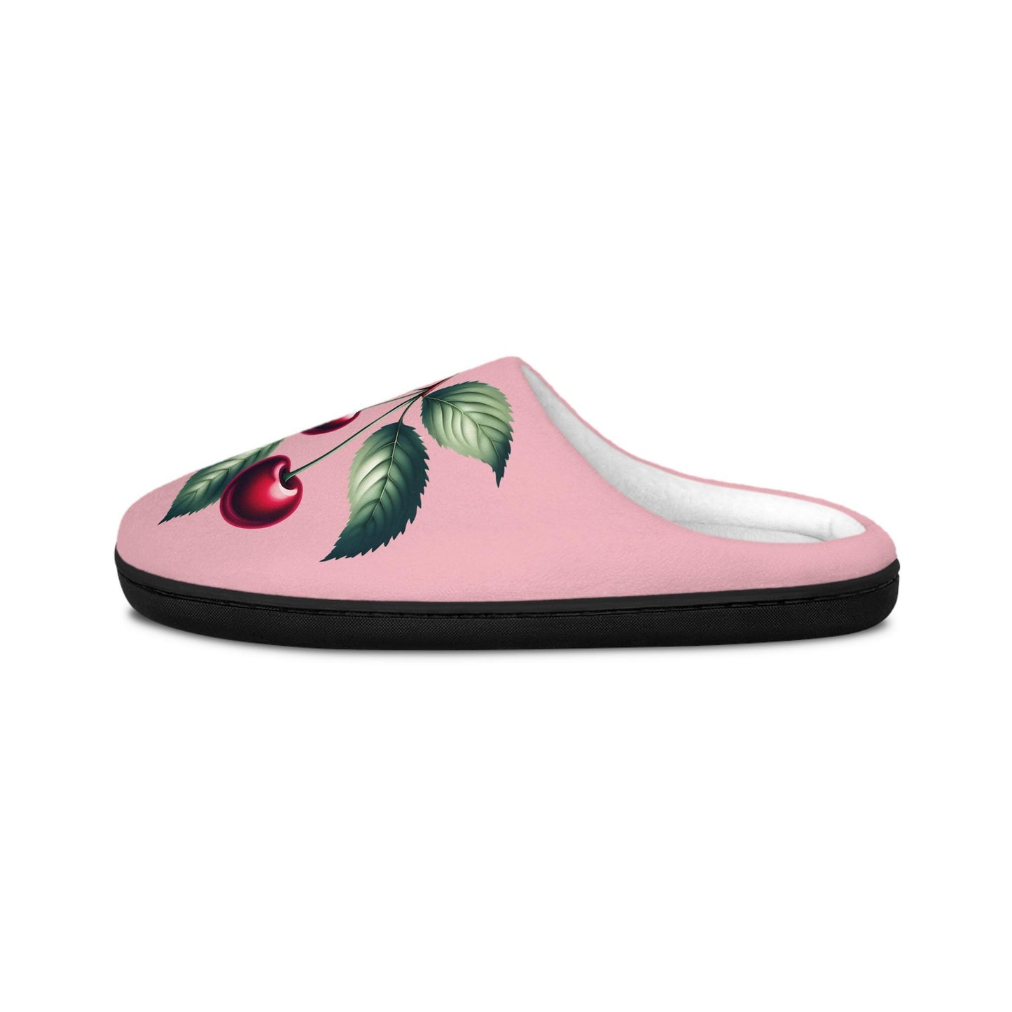 Cherryinspired Women'sSlippers Fruit Cherry Slippers Cherryfruit Houseshoes Slippers On BlushRose Pink PinkBackground Roseful Pink