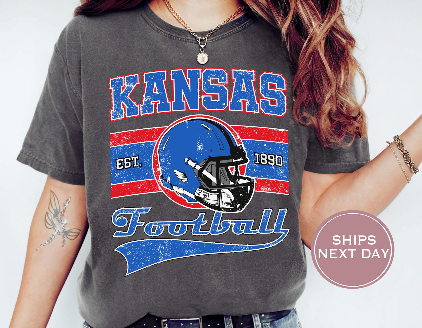 Retro Kansas Football Shirt, Vintage Kansas Football Shirt, Lawrence Kansas Shirt, College Football Shirt