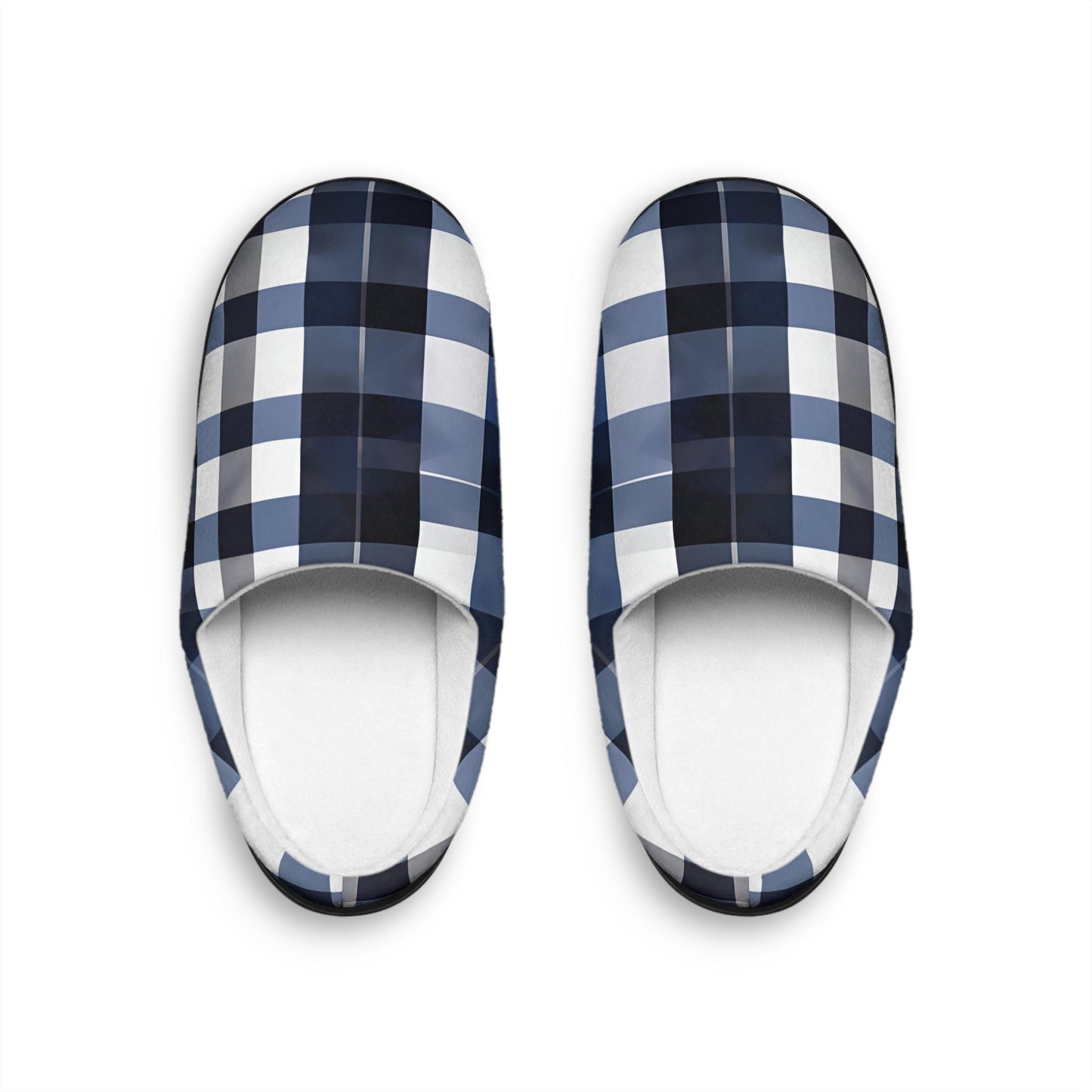 Men'sSlippers NavyBlue TartanPlaid Warm and CozyGift for Him - HusbandGift, Dad, Grandpa, Brother, Son, Men's Indoorslippers HouseShoes