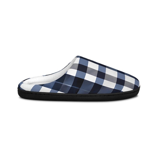 Men'sSlippers NavyBlue TartanPlaid Warm and CozyGift for Him - HusbandGift, Dad, Grandpa, Brother, Son, Men's Indoorslippers HouseShoes