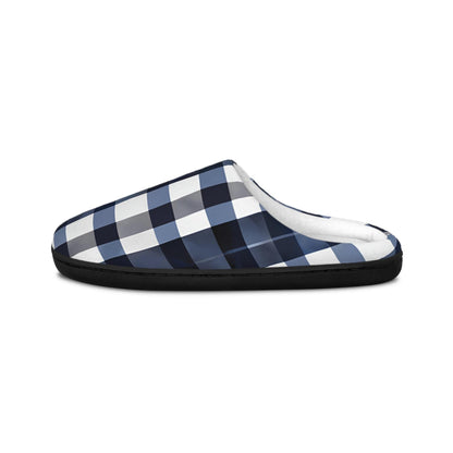Men'sSlippers NavyBlue TartanPlaid Warm and CozyGift for Him - HusbandGift, Dad, Grandpa, Brother, Son, Men's Indoorslippers HouseShoes