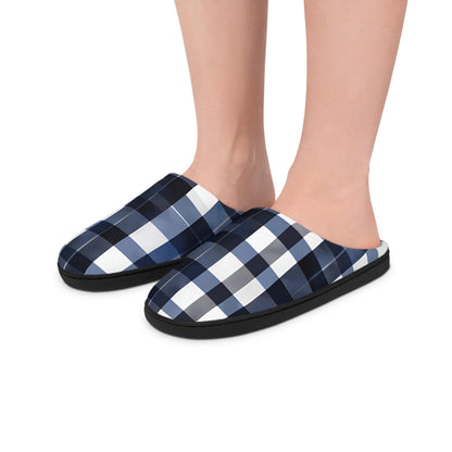 Men'sSlippers NavyBlue TartanPlaid Warm and CozyGift for Him - HusbandGift, Dad, Grandpa, Brother, Son, Men's Indoorslippers HouseShoes