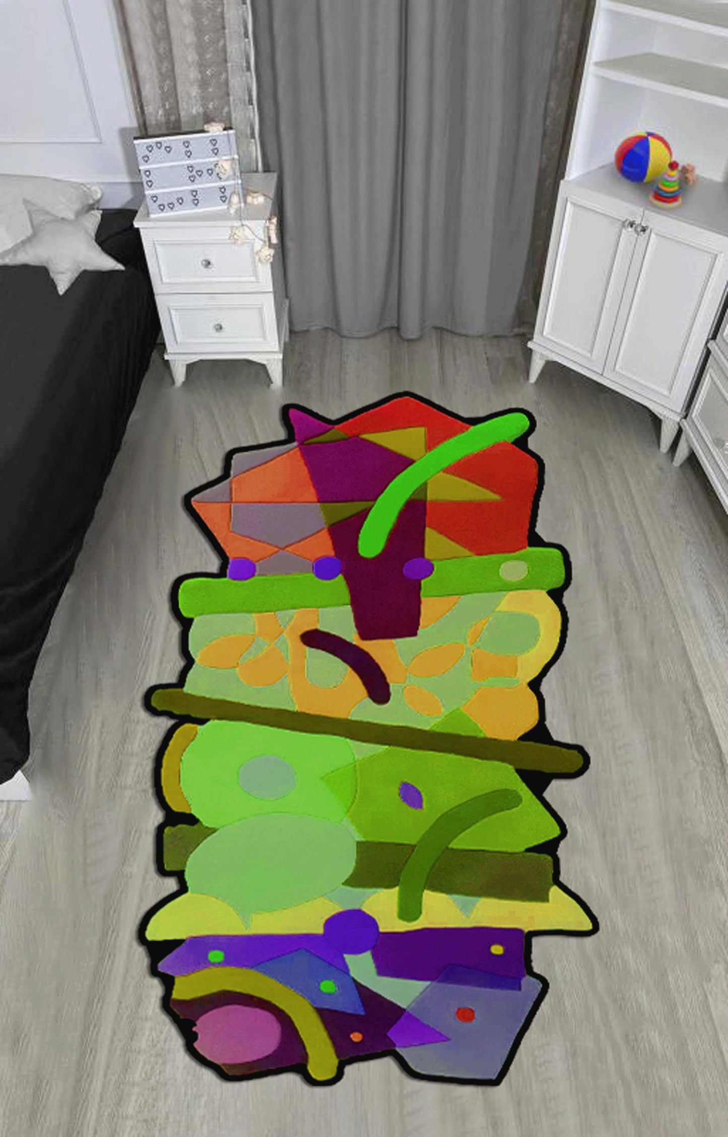 Multi colored Irregular Shape, Irregular rug, Irregular area rug, Living room carpet, colorful irregular carpet,modern irregular rug,bedroom