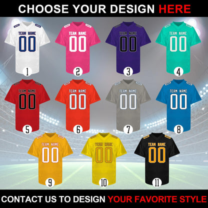 Personalized Football jersey Custom Football Jersey Stitched Customize Shirt team sports uniform for Men Women Adult youth kids fans gifts