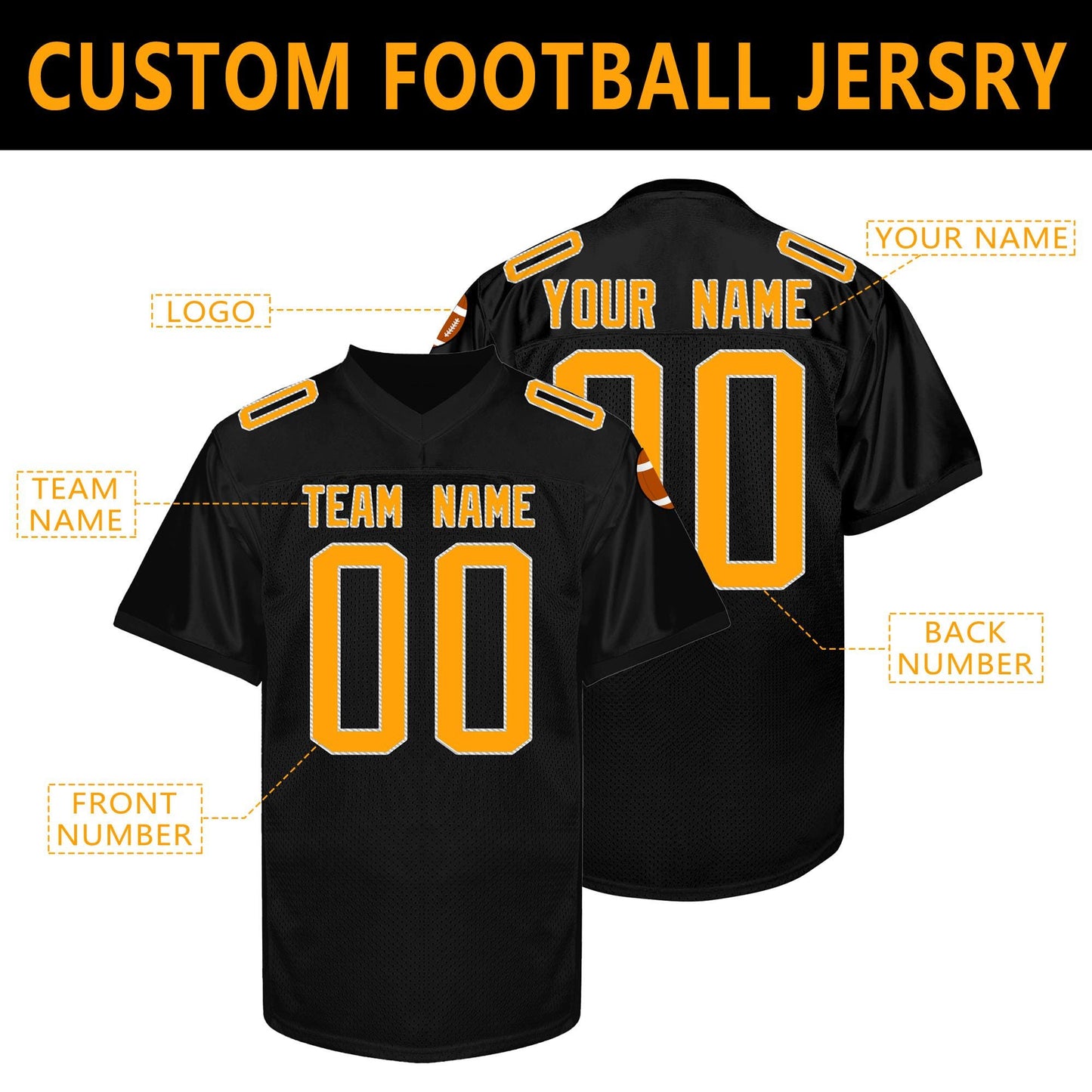 Personalized Football jersey Custom Football Jersey Stitched Customize Shirt team sports uniform for Men Women Adult youth kids fans gifts