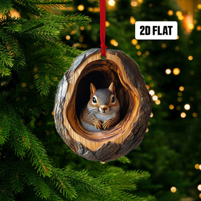 Squirrel 2D Flat Ornament, Squirrel Rearview Mirror Car Accessories, Squirrel Christmas Ornament, Squirrel Ornament, Gift for Squirrel Lover