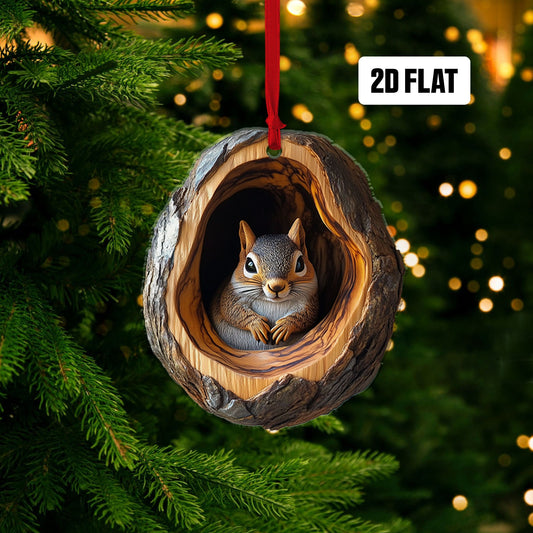 Squirrel 2D Flat Ornament, Squirrel Rearview Mirror Car Accessories, Squirrel Christmas Ornament, Squirrel Ornament, Gift for Squirrel Lover
