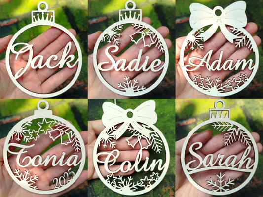Custom Christmas Ornaments, Personalized Christmas Tree Decor, Wood Xmas Home Decor Gift, Christmas Bauble, Gift Tags,  Xmas 2025 holiday