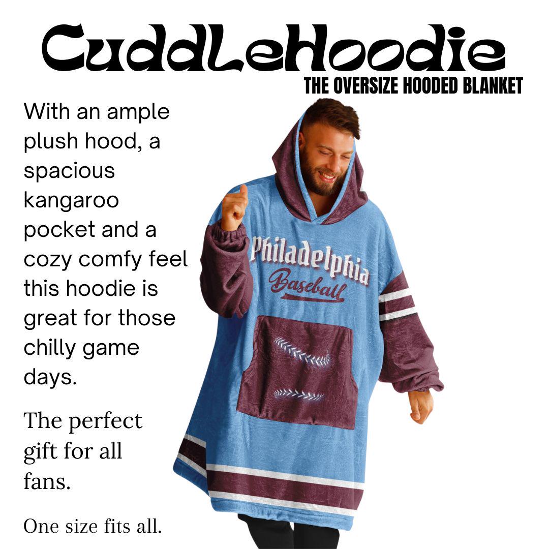 Philadelphia Baseball Oversized Cuddle Hoodie: Retro Powder Blues Blanket