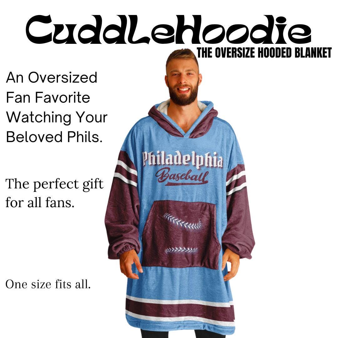 Philadelphia Baseball Oversized Cuddle Hoodie: Retro Powder Blues Blanket