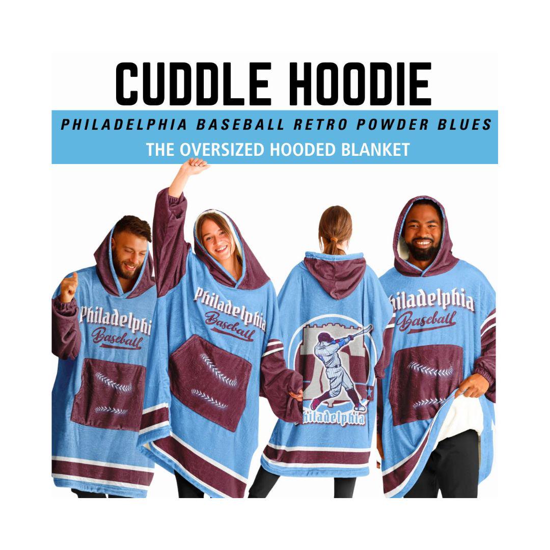 Philadelphia Baseball Oversized Cuddle Hoodie: Retro Powder Blues Blanket