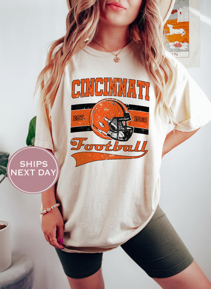 Retro Cincinnati Football Shirt, Vintage Cincinnati Football Shirt, Cincinnati Football Shirt, Trendy Cincinnati Football Shirt, Game Shirt