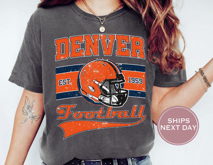 Retro Denver Football Shirt, Vintage Denver Football Shirt, Denver Football Shirt, Trendy Denver Football Shirt, Game Shirt